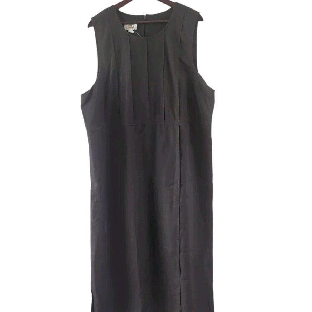 Talbots Vintage Dark Forest Green Jumper Cotton Dress Women Size 20 NEW